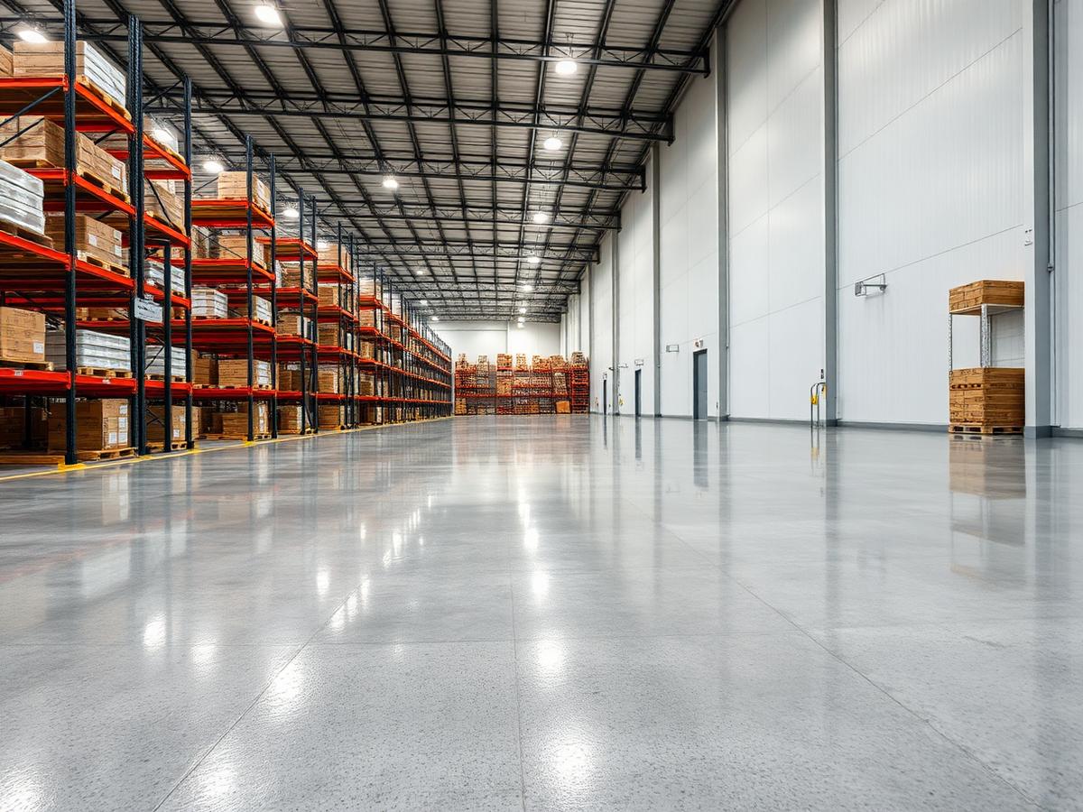 Commercial warehouse epoxy floor coating example