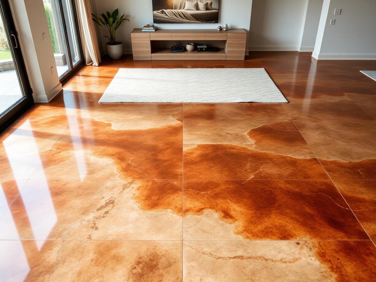 Stained concrete floor example